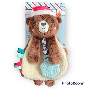 3/$20 Itzy Ritzy New & Unused Baby Christmas Bear Plush Lovey Textured Teether